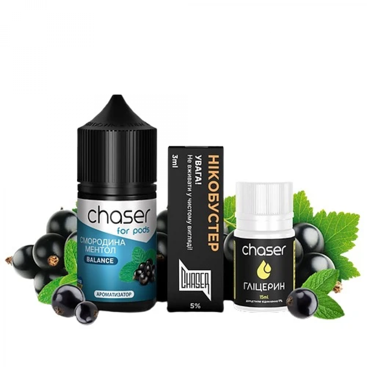Набор Chaser For Pods Balance Salt 30мл (Смородина Ментол)