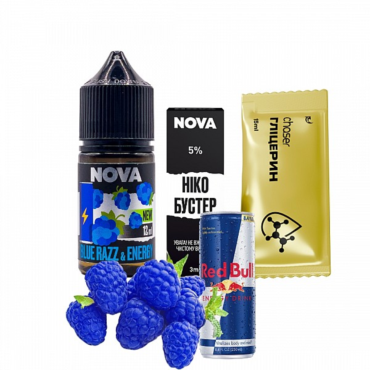 Набор Nova Salt 30мл (Blue Razz Energy)