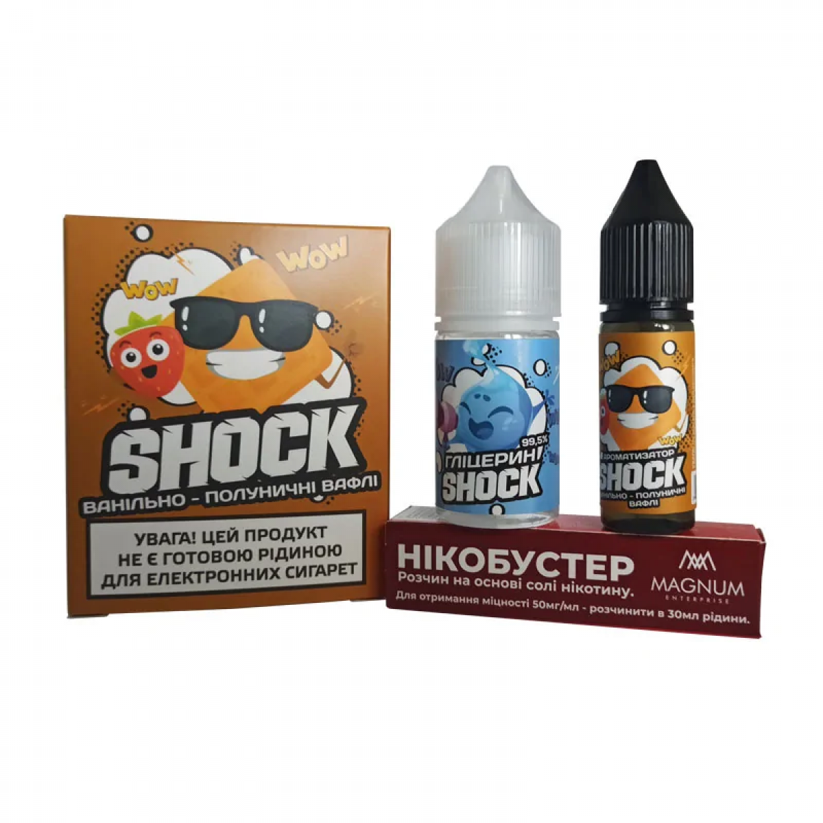 Набір Shock Salt 30мл (Ванільно Полуничні Вафлі)